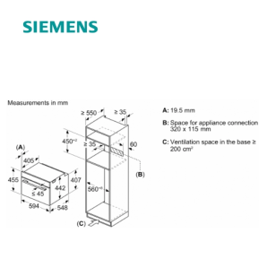 Siemens 西門子 CM724G1B1B 60厘米 47公升 嵌入式微波焗爐